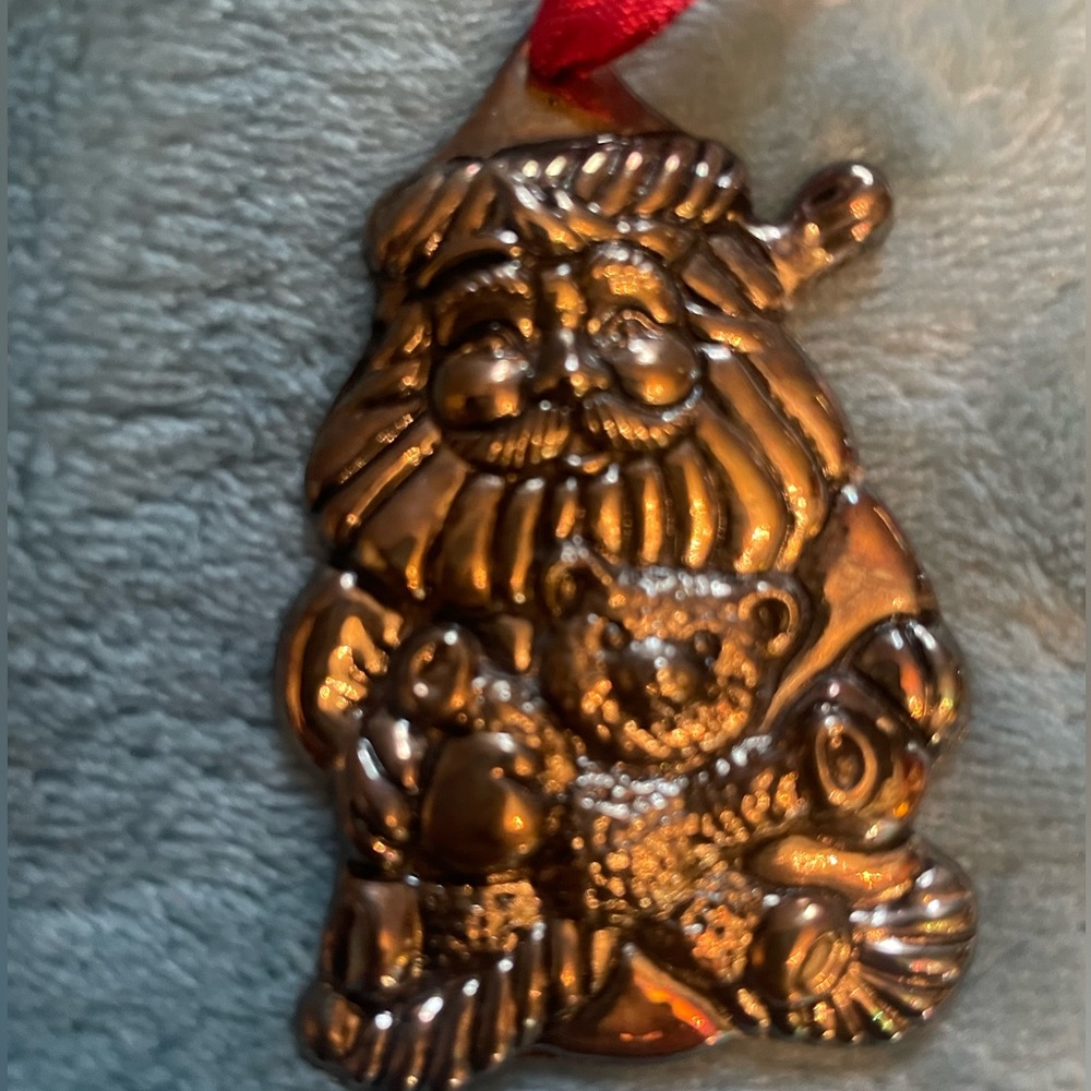 Gorham silver plated Santa ornament